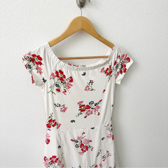 LAST CHANCE Rebecca Taylor Marguerite Floral Dress Off The Shoulder Poplin - Picture 6 of 12